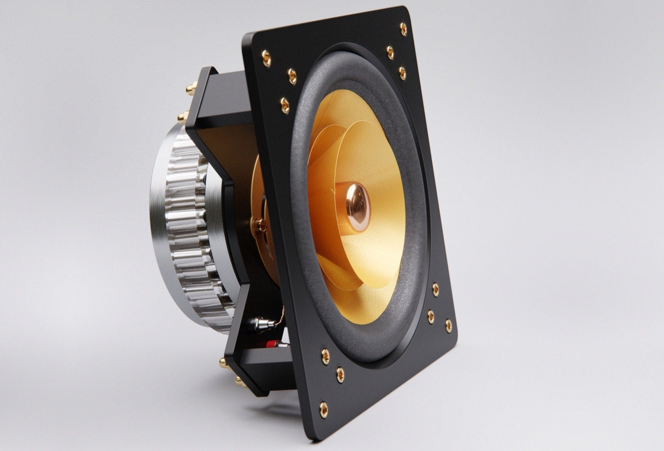 Cube audio. Необычная магнитная система мощного динамика. Динамики HSD. Bay Audio.