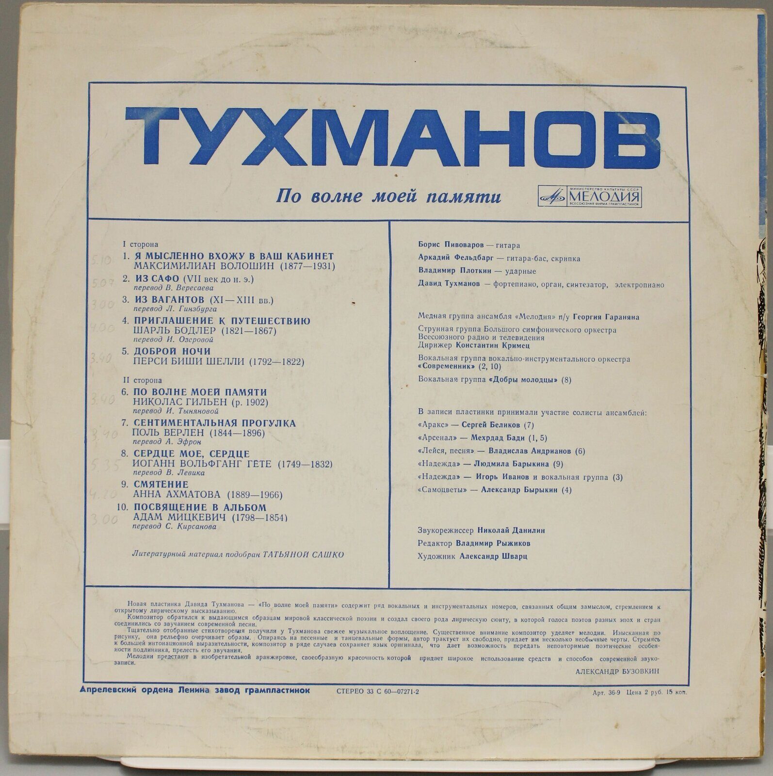 Маэстро Давиду Тухманову 85!