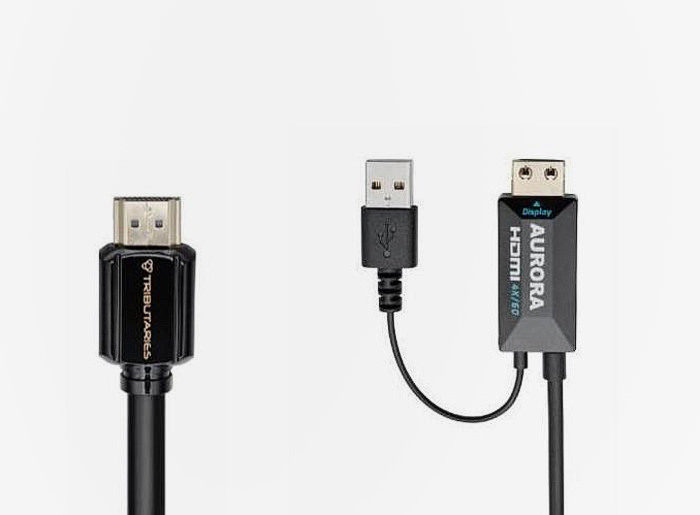 Tributaries добавила в каталог два HDMI-кабеля 18 Гбит/c: активный оптоволоконный Aurora на 40 метров и пассивный UHDP Pro на 5 метров