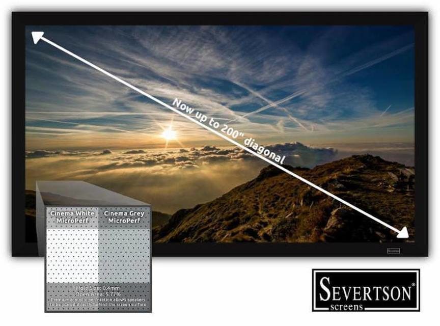 Severtson Screens расширила линейку проекционных полотен Microperf 200-дюймовыми экранами в двух версиях