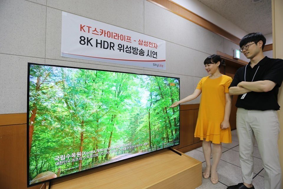 Samsung и корейская компания KT SkyLife продемонстрировали вариант спутникового вещания в формате 8K
