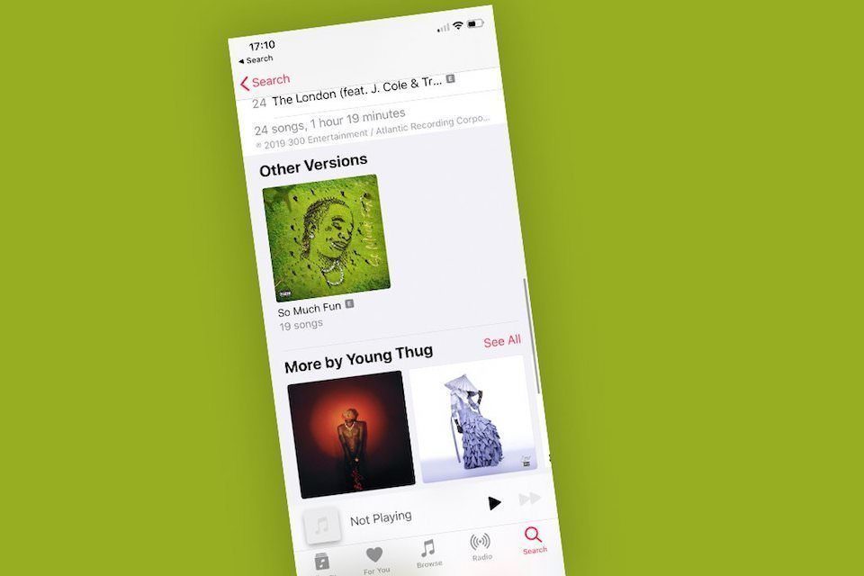 В Apple Music появилась функция быстрого отображения всех доступных версий выбранного альбома