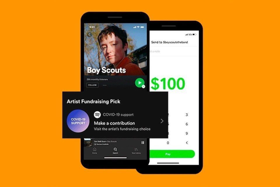 Сервис Spotify позволил музыкантам создавать благотворительные кампании на своих страницах