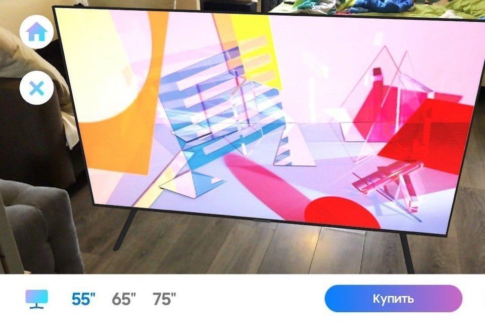 Приложение AR for Samsung TV поможет выбрать телевизор с помощью технологий дополненной реальности